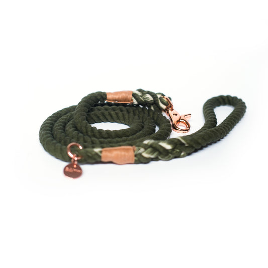Hunter Green Cotton Rope Leash