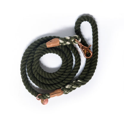 Hunter Green Cotton Rope Leash