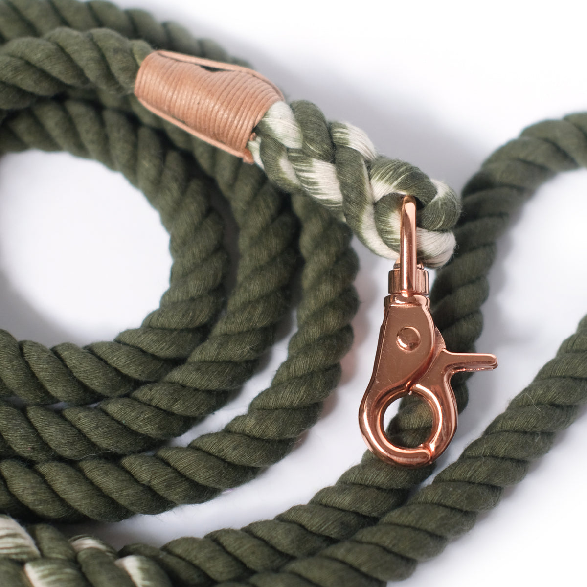 Hunter Green Cotton Rope Leash