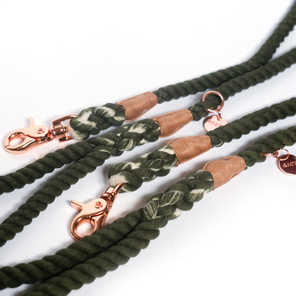 Hunter Green Cotton Rope Leash