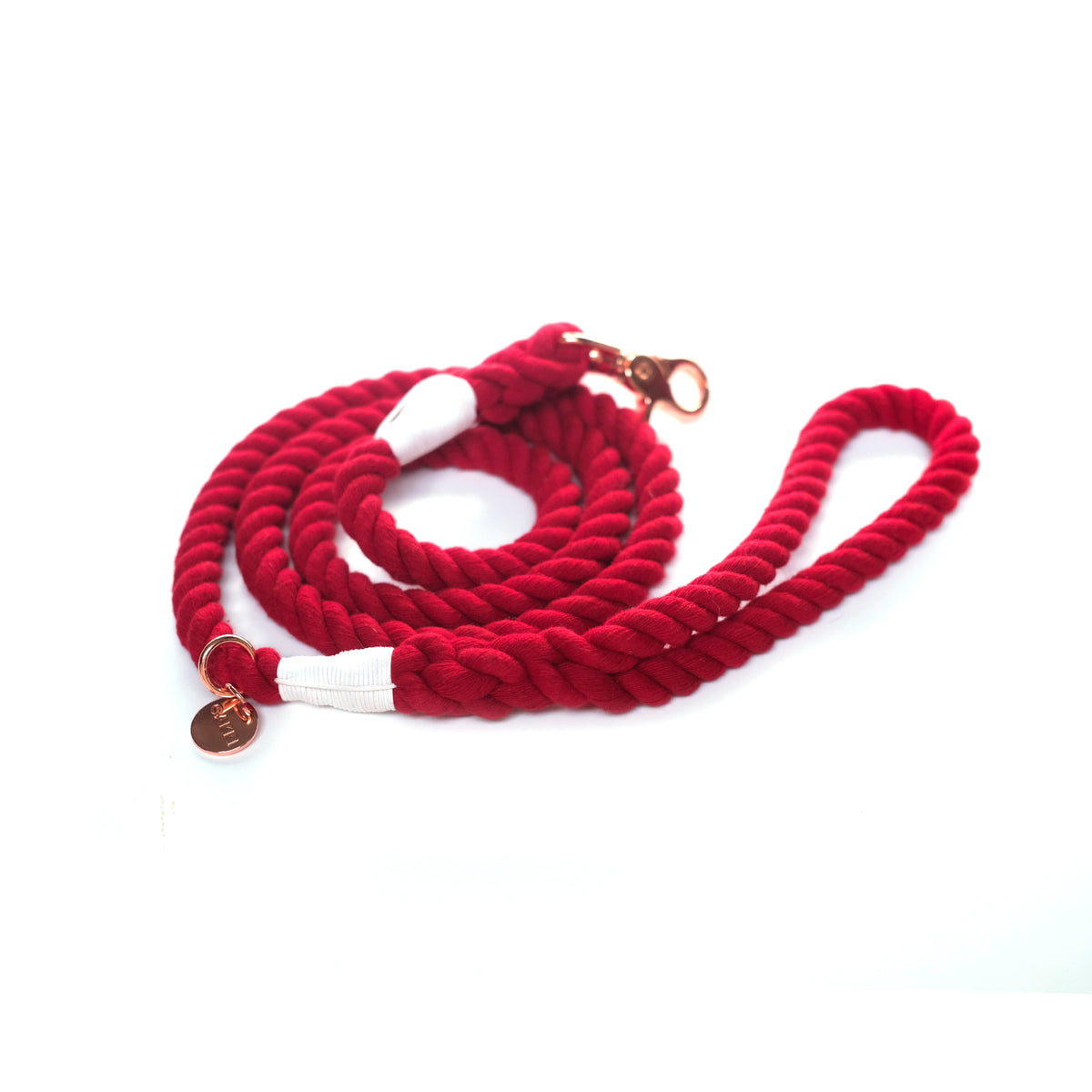 Blood Red Cotton Rope Leash