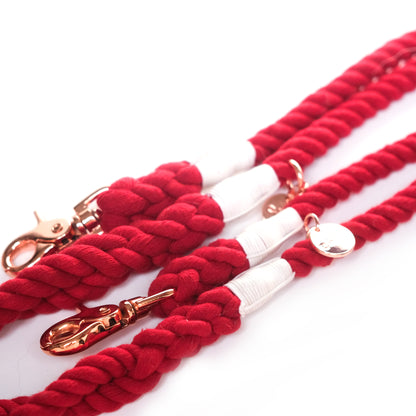 Blood Red Cotton Rope Leash